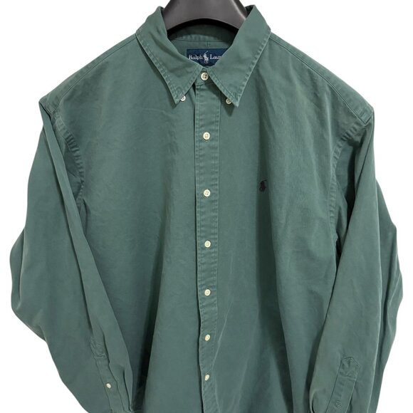 Ralph Lauren Blake Fit Green Shirt Button Up Long Sleeve Mens XL - Picture 1 of 6
